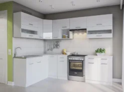 WinkelKüche Alina 270x170 L-Form-Küchenzeile Eckküchenblock Weißlack