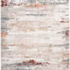 Kayoom - Hochflor Teppich Akropolis 325 Grau / Lachsrosa Grösse: 160cm X 230cm