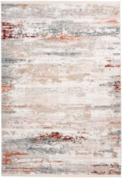 Kayoom - Hochflor Teppich Akropolis 325 Grau / Lachsrosa Grösse: 160cm X 230cm