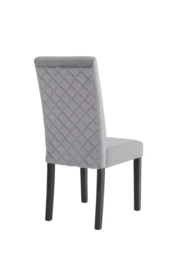 ByLIVING Esszimmerstuhl Silvio 2er-Set, Samt Bezug In Grau Mit Rautensteppung, Gestell Rubberwood Schwarz -Vidaxlko Verkaufe 0172d18115321219fd918559f6c612ec