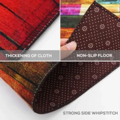 Teppich Läufer Flur Küche Rutschfest Waschbar Holzbrettmuster Bunter Modern Rutschfest Waschbar Vintage Kücheläufer Teppichläufer Polyester Meterware Anpassbar -Vidaxlko Verkaufe 01dcaf98e8b8b61961855dba62c3e405