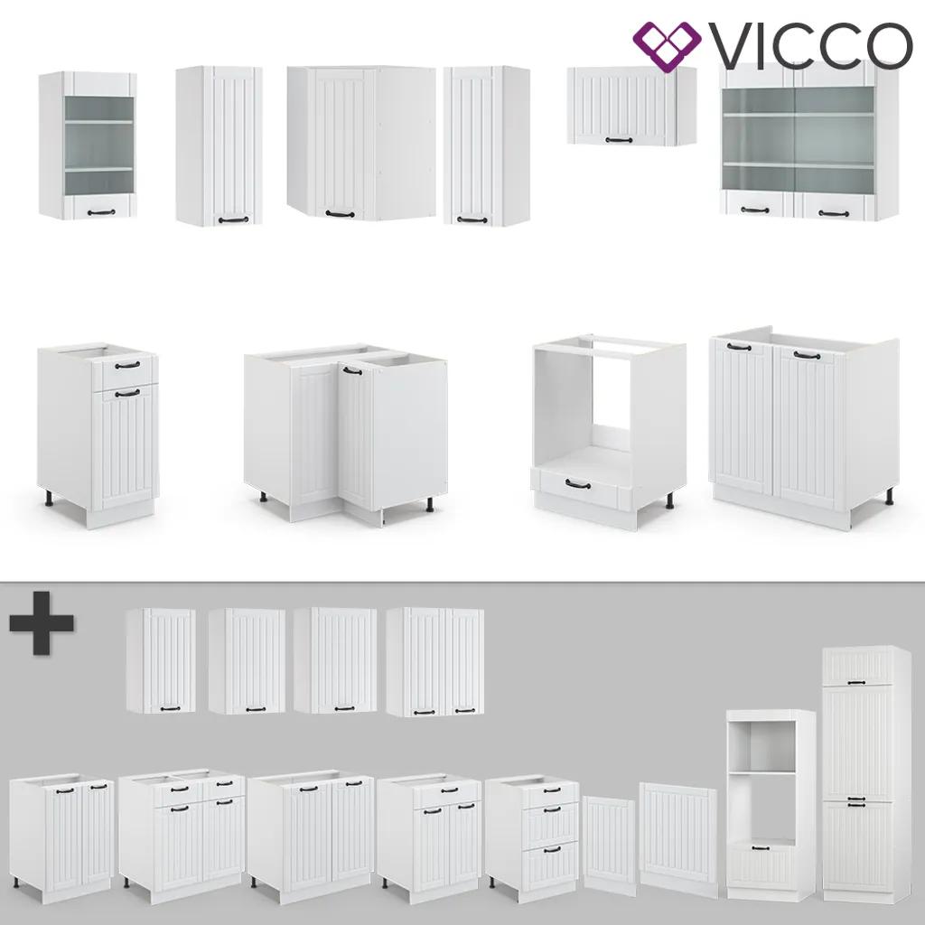 Vicco Eckküchenzeile Fame-Line Weiß Landhaus 160,5 X 190 Cm Holzwerkstoff 6 Vicco Eckküchenzeile Fame-Line Weiß Landhaus 160,5 X 190 Cm Holzwerkstoff – Bild 6