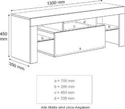 SUNSURY Weiß Hochglanz TV-Schrank W130xT35xH45cm Mit LED Beleuchtung，12-LED-Farben -Vidaxlko Verkaufe 0343d404e4fab6ea9c9bb2a46549c36a