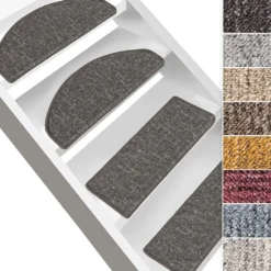 Stufenmatten Alto Treppenschutz Mit Winkelschiene Und Klebestreifen Anthrazit Rechteckig