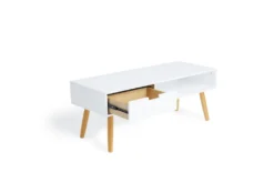 LIFA LIVING Fernsehtisch Lowboard Weiss Mit Schublade, Vintage TV Schrank TV Board Holz, Couchtisch Wohnzimmertisch Für Flachbildschirm Fernseher Konsole, 40x100x40 -Vidaxlko Verkaufe 06c0985b2b1d2f7cafae1d3935368074