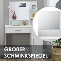 Juskys Schminktisch Zoey Weiß - Frisiertisch Mit Spiegel, Schublade, Fächer & Schrank - Kosmetiktisch Für Damen Und Mädchen -Vidaxlko Verkaufe 06df5522509eade8d075a9db5b64827b