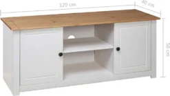 VidaXL TV-Schrank Weiß 120x40x50 Cm Massivholz Panama-Kiefer -Vidaxlko Verkaufe 06e7d9c62925b2f9c464e0a7be4b47b4