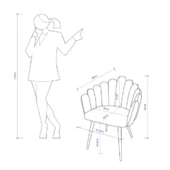 Qiyano Sessel Samt Stuhl Armlehne Muschelform Schminktisch Für Wohnzimmer Schlafzimmer Grau -Vidaxlko Verkaufe 078540c43015f7ccce74979b8a3f07ab