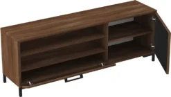 Selsey CASCATE - TV-Lowboard - TV-Schrank In Nussbaum / Schwarz Mit Offenen Fächern Und Türen, Stehend, 139 Cm Breit -Vidaxlko Verkaufe 09d43ad3e4c8fd8c71451c5c678cf793