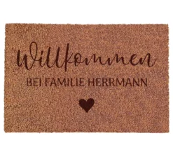 Kokos Fußmatte Personalisiert: Indoor Matte Mit Individuellem Namen Der Familie