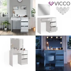 Vicco Schminktisch + Spiegel + LED Sherry Weiß Hochglanz 90 X 75 X 40 Cm Holzwerkstoff 16 Vicco Schminktisch + Spiegel + LED Sherry Weiß Hochglanz 90 X 75 X 40 Cm Holzwerkstoff -Vidaxlko Verkaufe 0ac7a6a476be4ab2d3aa8b26e130ff2e