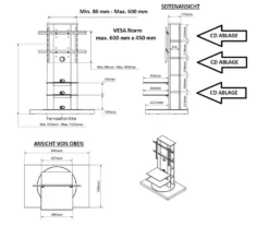 Fernsehtisch Roma H-777nw Schwarz Hochglanz 360° Drehbar TV Möbel TV Rack TV Ständer LCD Inkl. TV-Halterung -Vidaxlko Verkaufe 0b3d211ba781a95445df6d2f1b6a5212