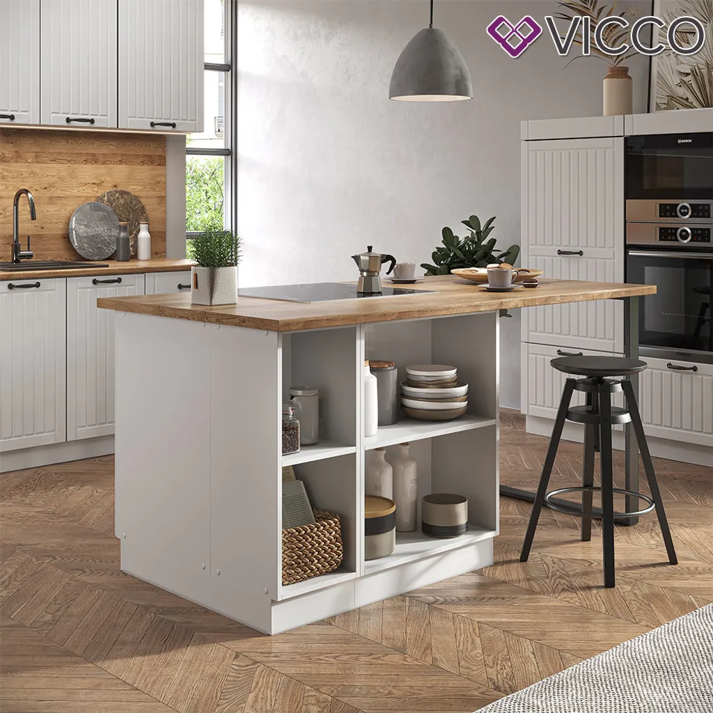 Vicco Kücheninsel Fame-Line Weiß Landhaus 90 Cm Holzwerkstoff 4 Vicco Kücheninsel Fame-Line Weiß Landhaus 90 Cm Holzwerkstoff – Bild 4