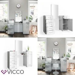 Vicco Schminktisch Zoe Frisiertisch Frisierkommode Spiegel Weiß Hochglanz Inklusive Hocker Und LED-Lichterkette -Vidaxlko Verkaufe 0ce95a70a184179cb3f1a0430223d8a2