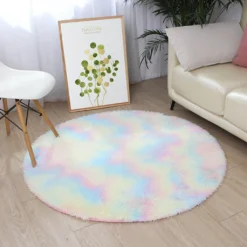 Weiche Flauschige Teppiche Runder Plüsch Regenbogen Farbverlauf Bodenmatte Hängender Korb Matte Teppich 100CM -Vidaxlko Verkaufe 0daa607e072d83f7cb19629006271302 1