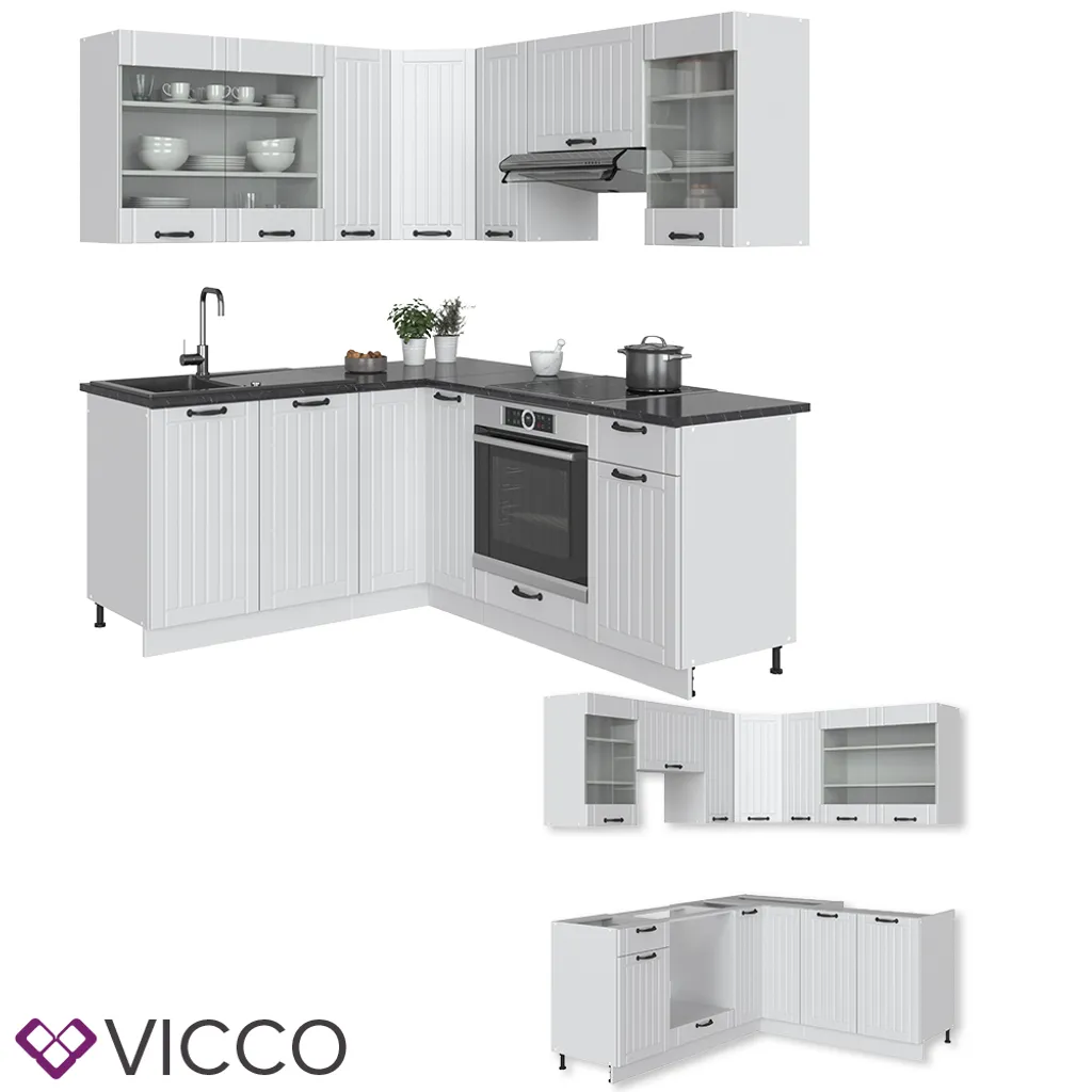 Vicco Eckküchenzeile Fame-Line Weiß Landhaus 160,5 X 190 Cm Holzwerkstoff 7 Vicco Eckküchenzeile Fame-Line Weiß Landhaus 160,5 X 190 Cm Holzwerkstoff – Bild 7