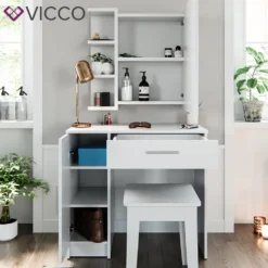 Vicco Schminktisch + Spiegelschrank + Hocker Fynnia Weiß 80,2 X 74 X 44,3 Cm Holzwerkstoff -Vidaxlko Verkaufe 0fd4870f13cb15864b1ae0d455bacf3f