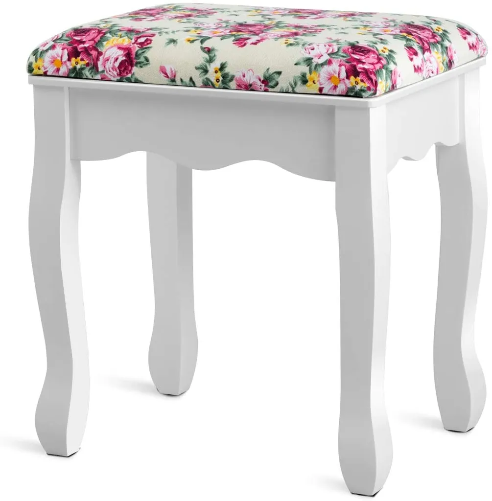 COSTWAY Schminktisch Set Mit Hocker, Kosmetiktisch Mit Um 360° Drehbarem & Abnehmbarem Spiegel, Frisiertisch Schminkkommode Mit Mit 4 Schubladen & 2 Regalen (Weiß) 3 COSTWAY Schminktisch Set Mit Hocker, Kosmetiktisch Mit Um 360° Drehbarem & Abnehmbarem Spiegel, Frisiertisch Schminkkommode Mit Mit 4 Schubladen & 2 Regalen (Weiß) – Bild 3