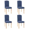 VidaXL Esszimmerstühle 4 Stk. Blau Stoff