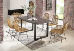 SIT Möbel Rattan-Stuhl 2er-Set | Sitzschale Rattan Natur | Gestell Metall Antikschwarz | B 44 X T 57 X H 87 Cm | 05339-01 | Serie RATTAN -Vidaxlko Verkaufe 1122c05806415298af8d683d71704a3d