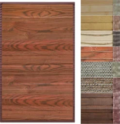 Bambus-Teppich Bambusmatte Mit Stoffrahmen Magenta 200 X 300 Cm Braun