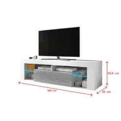 Selsey TV-Schrank BIANKO TV-Lowboard Weiß Matt/Grau Hochglanz 140 Cm Mit LED-Beleuchtung 9 Selsey TV-Schrank BIANKO TV-Lowboard Weiß Matt/Grau Hochglanz 140 Cm Mit LED-Beleuchtung -Vidaxlko Verkaufe 12171be3f87b91a920c121de870e0a99