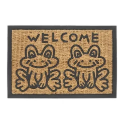 Relaxdays Fußmatte "Frosch" Kokos & Gummi