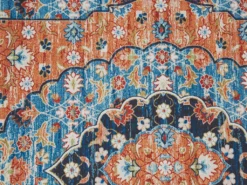 Teppich Läufer Blau U. Orange Polyester 80x300 Cm Orientalisches Muster Vintage Boho Kurzflor Für Wohnzimmer Schlafzimmer Flur -Vidaxlko Verkaufe 134b4dc96933d5645eb4a422d11ed0e9