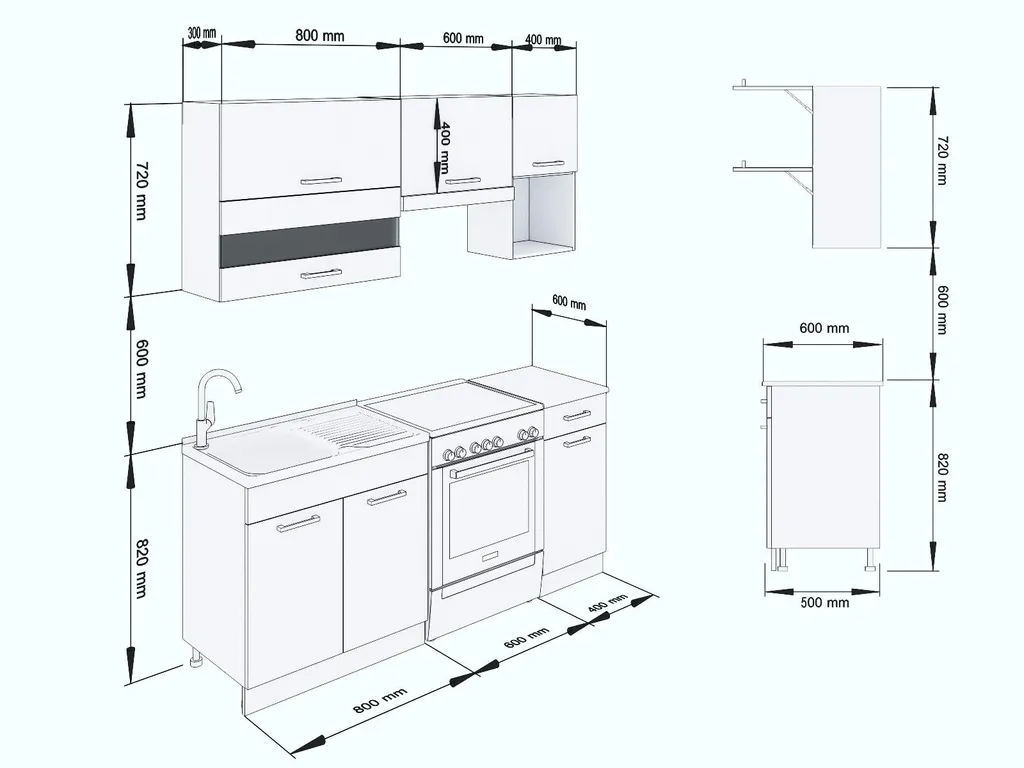 Küche Alina 180 Küchenzeile Küchenblock EinbauKüche KomplettKüche Weißlack 3 Küche Alina 180 Küchenzeile Küchenblock EinbauKüche KomplettKüche Weißlack – Bild 3