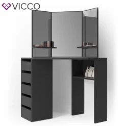 Vicco Eckschminktisch Arielle Schwarz 110 X 141,5 X 54 Cm Holzwerkstoff -Vidaxlko Verkaufe 151e03f61ff47d37fb5fdd99b990ab5f