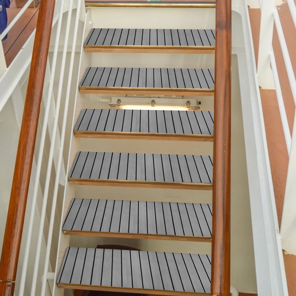 EINFEBEN Bodenbelag Matte Deck Teppich EVA Schaum Teak Yacht Selbstklebend Fußboden Deck Matte Grau 240x90cm 7 EINFEBEN Bodenbelag Matte Deck Teppich EVA Schaum Teak Yacht Selbstklebend Fußboden Deck Matte Grau 240x90cm – Bild 7