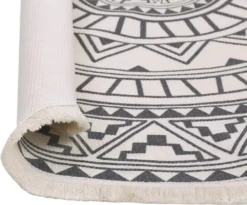 Runder Teppich 120 Cm. Teppich Rund Mit Fransen Rutschfest, Handgewebt Und Pflegeleicht - Böhmisches Mandala Muster Baumwollteppich -Vidaxlko Verkaufe 1753efe40cd98f7f20d995bb9a2b6dd4