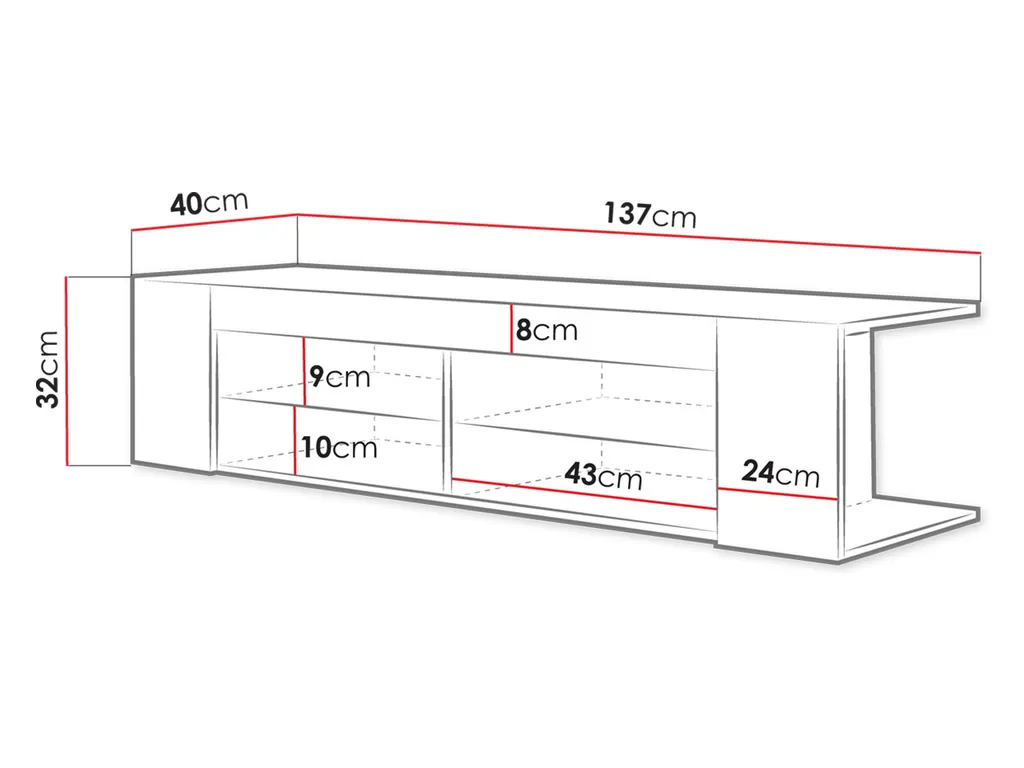 Mirjan24 TV-Lowboard Smart 140, Stehend TV-Schrank Mit LED-Beleuchtung, Stilvoll TV-Möbel, Wohnzimmer (Farbe: Wotan Eiche) 3 Mirjan24 TV-Lowboard Smart 140, Stehend TV-Schrank Mit LED-Beleuchtung, Stilvoll TV-Möbel, Wohnzimmer (Farbe: Wotan Eiche) – Bild 3