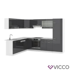 Vicco Eckküchenzeile R-Line Weiß Anthrazit Hochglanz 227 X 287 Cm Holzwerkstoff 9 Vicco Eckküchenzeile R-Line Weiß Anthrazit Hochglanz 227 X 287 Cm Holzwerkstoff -Vidaxlko Verkaufe 17cb8618492caa86c239ec321dbc2ed7
