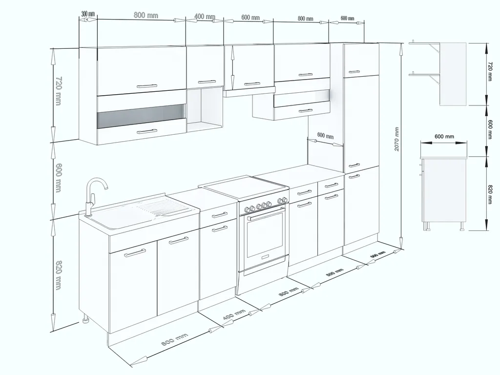 Küche Alina 320+ Küchenzeile Küchenblock EinbauKüche KomplettKüche Wenge 3 Küche Alina 320+ Küchenzeile Küchenblock EinbauKüche KomplettKüche Wenge – Bild 3