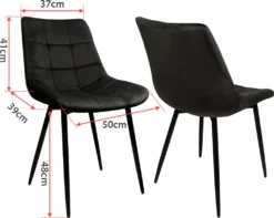 4er Set Esszimmerstühle Polsterstuhl Mit Rückenlehne, Bis 120 Kg Belastbar,Metallbeine,Schwarz -Vidaxlko Verkaufe 19a9aa431c909a7045a2095f059fc93b