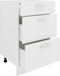 VCM Küchenschrank Breite 50 Cm Schublade Unterschrank Küche Küchenmöbel Esilo Weiß