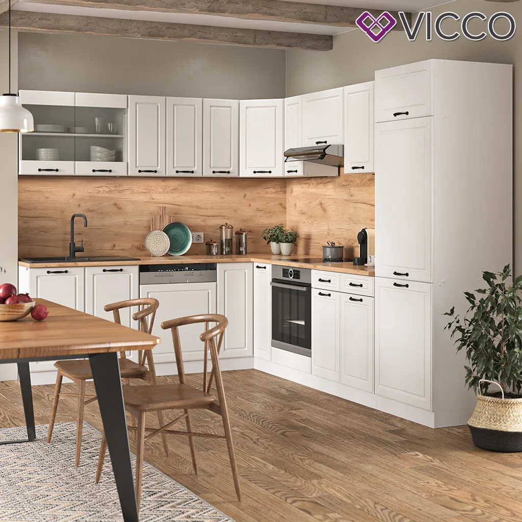 Vicco Eckküchenzeile R-Line Weiß Landhaus 227 X 287 Cm Holzwerkstoff 4 Vicco Eckküchenzeile R-Line Weiß Landhaus 227 X 287 Cm Holzwerkstoff – Bild 4