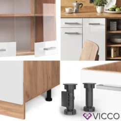 Vicco Küchenzeile R-Line Goldkraft Weiß Hochglanz 240 Cm Holzwerkstoff -Vidaxlko Verkaufe 1d22fc92f38e051424879de824ac0f48