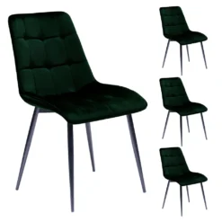 Inter-Furn 4er-Set Esszimmerstühle Triest Samt Dunkelgrün/Metall Schwarz 49 X 86 X 60 Cm -Vidaxlko Verkaufe 1e9b4a9014a41c8fd336ed5ab7d49940
