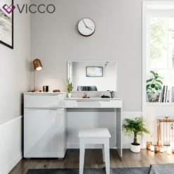 Vicco Schminktisch + Bank Little Lilli Weiß Hochglanz 135 X 90 X 39 Holzwerkstoff -Vidaxlko Verkaufe 1f04f388e969075b9b9eec25492fdab9