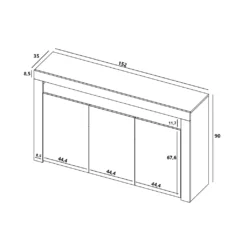 Kommode Hebe - Modern - Funktional - LED Beleuchtung - Lindner Möbel - 152cm X 35cm X 90 Cm, Farbe: Weiß Matt - Weiß Hochglanz -Vidaxlko Verkaufe 1fa8a37e57308461130fe343fe5b1e2f