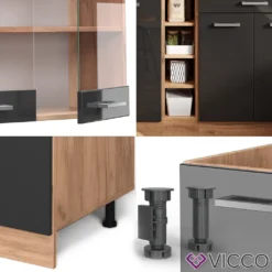 Vicco Küchenzeile R-Line Goldkraft Anthrazit Hochglanz 160 Cm Holzwerkstoff -Vidaxlko Verkaufe 209ced1fe032a90cc3300cec8e2c40a0