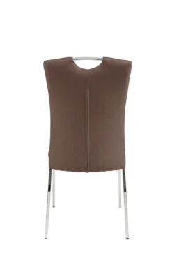 4er Set Vierfußstuhl Amber 3 - Webstoff Braun/Kunstleder Beige - Bügelgriff Und Metallgestell Verchromt -Vidaxlko Verkaufe 2345c01d79700291693df124e5022320