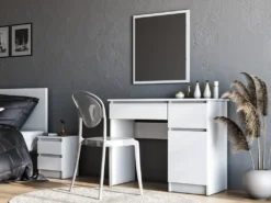 Schminktisch Weiß Mit Spiegel Und Schubladen Lora 90x50x77cm -Vidaxlko Verkaufe 243188748cadb1e0250f3a766760d7a3