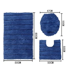 Topchances 3teilig Badezimmermatte Rutschfest Badematte Badteppich Badezimmerteppich Waschbar Duschmatten Weiche& Maschinenwaschbar Fußmatte Teppich Für Badezimmer (Blau) -Vidaxlko Verkaufe 25c5ea55339397017535dd5ff019d1f0