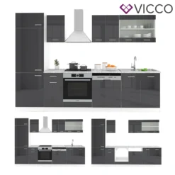 Vicco Küchenzeile R-Line Weiß Anthrazit Hochglanz 300 Cm Holzwerkstoff -Vidaxlko Verkaufe 25cf6a45760e7c7f03b4dc3fd91a452e