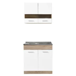 Homestyle4u 2323, Küche Modern Weiß Küchenzeile Ohne Geräte Einbauküche Singleküche 80 Cm Eiche Grau -Vidaxlko Verkaufe 25f5adc7e745cc05278ff79ba3cf3362