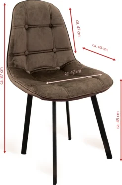 Esszimmerstühle - Esstischstühle In Farb- Und Setvariationen - Pflegeleichte Küchenstühle In Samt- Und Lederoptik - Vielseitig Einsetzbare Esstischstühle Mit Abgesteppter Vorderseite, Farbe:Samt - Taupe, Menge:4 St. -Vidaxlko Verkaufe 2640e8cb4f328e6a1cd0fce7e941512a