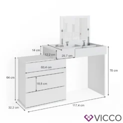 Vicco Schminktisch Frisiertisch Frisierkommode Lotos Weiß Mit Spiegel Ablagen -Vidaxlko Verkaufe 27d9faf0bad02d636f15087f23dc1915